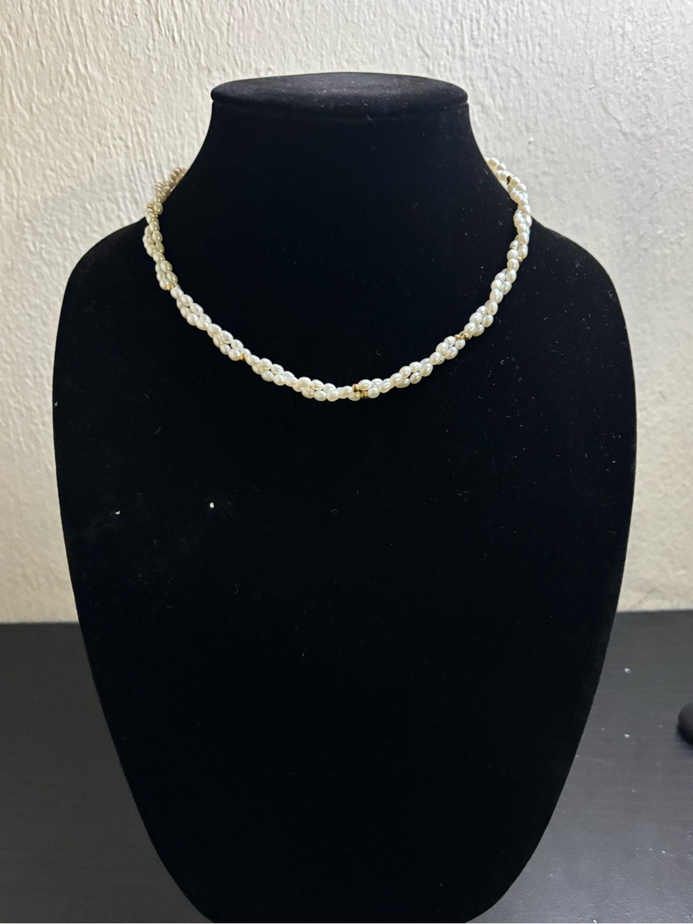 Vintage Avon WN Twisted Rice Pearl Necklace 18" Double Strand Faux Pearl